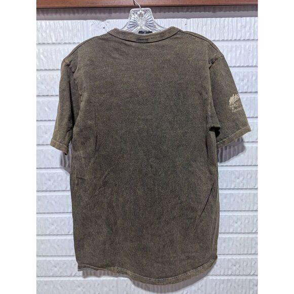 Harley-Davidson Men's Brown Solid Distressed Short-Sleeve Shirt Size M - Picture 5 of 7